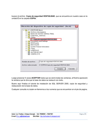 Tutorial de sql server 2000 | PDF