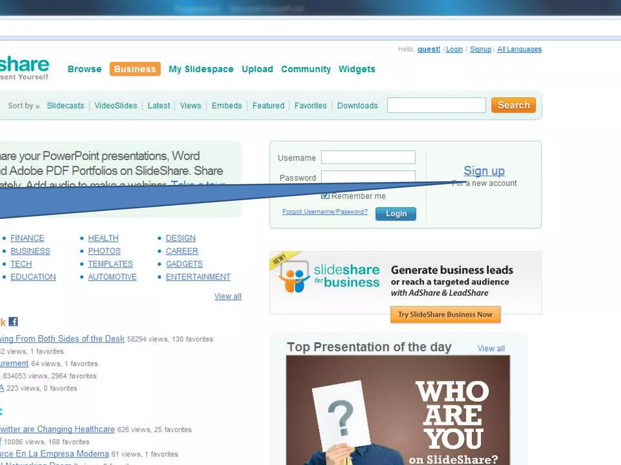 Al ingresar vamos a sign up, donde podemosCrear una cuenta  