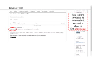 Para iniciar o
processo de
submissão é
necessário
clicar no
Link Clique aqui.
 