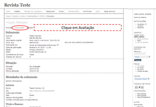 Clique em Avaliação
 