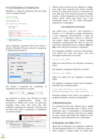 Tutorial dev cpp 001 - criação, leitura e alteração de arquivos | PDF