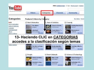 13- Haciendo CLIC en CATEGORIAS
accedes a la clasificación según temas
 
