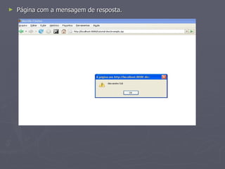 Página com a mensagem de resposta. 
