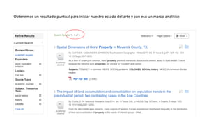 Obtenemos un resultado puntual para iniciar nuestro estado del arte y con eso un marco analitico