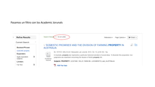 Pasamos un filtro con los Academic Jorunals