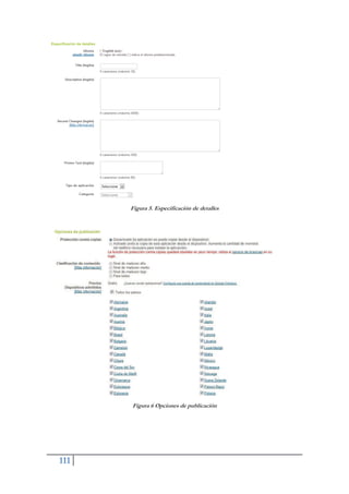 111
Figura 5. Especificación de detalles
Figura 6 Opciones de publicación
 