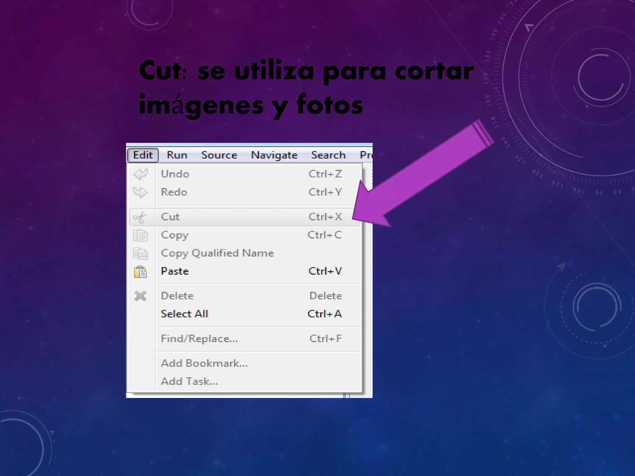 Cut: se utiliza para cortar
imágenes y fotos
 