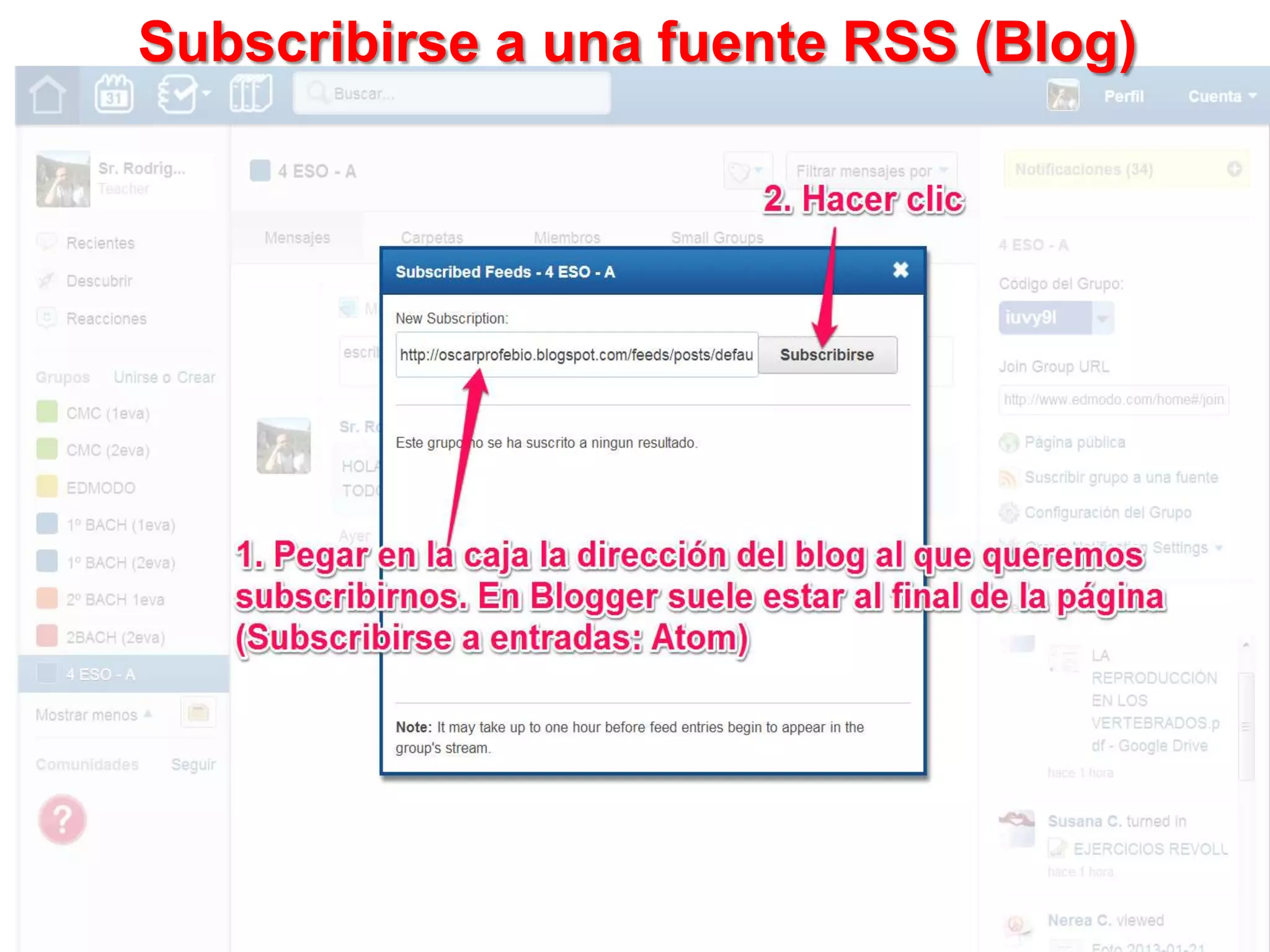 Subscribirse a una fuente RSS (Blog)
 