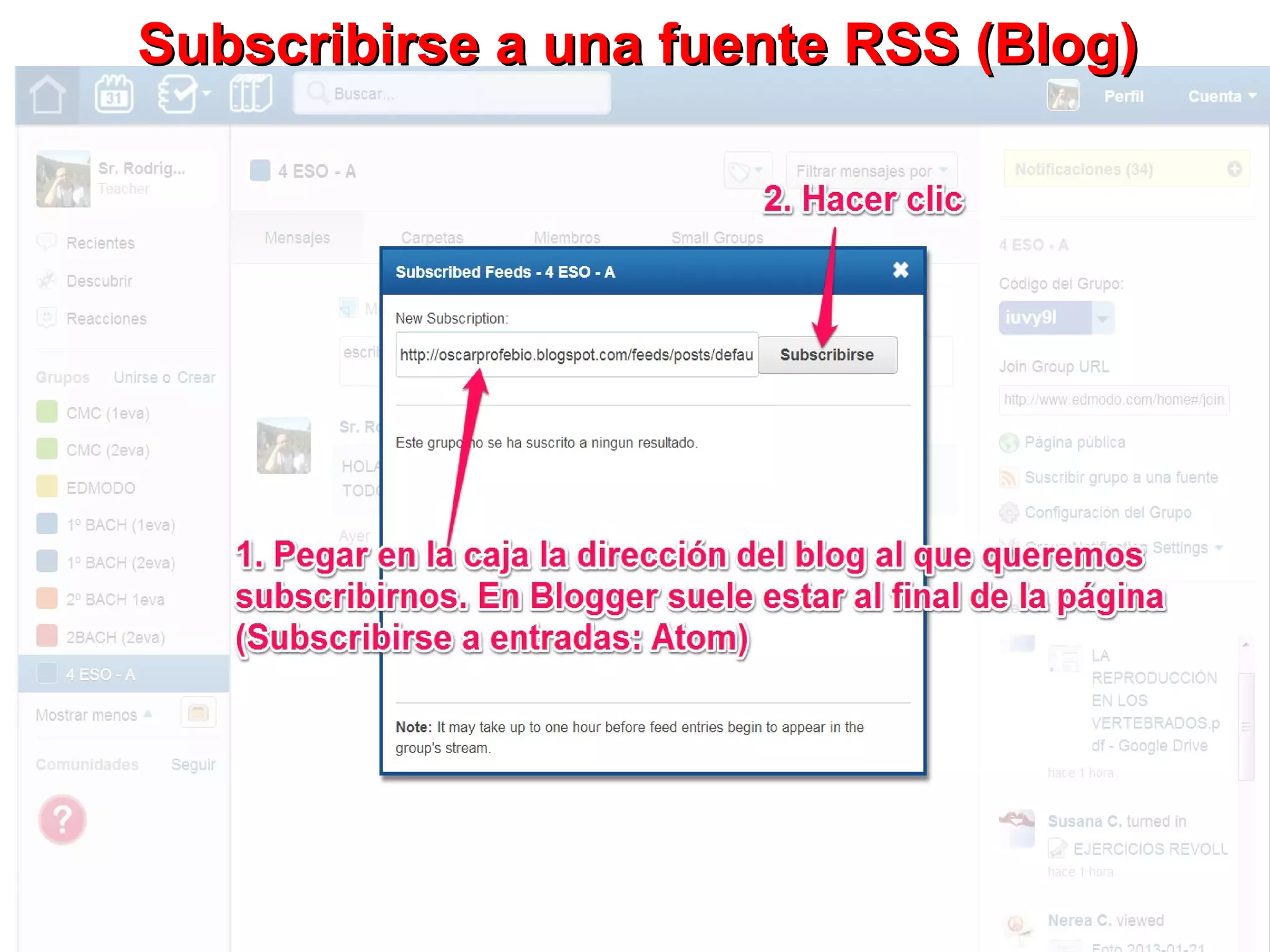 Subscribirse a una fuente RSS (Blog)
 