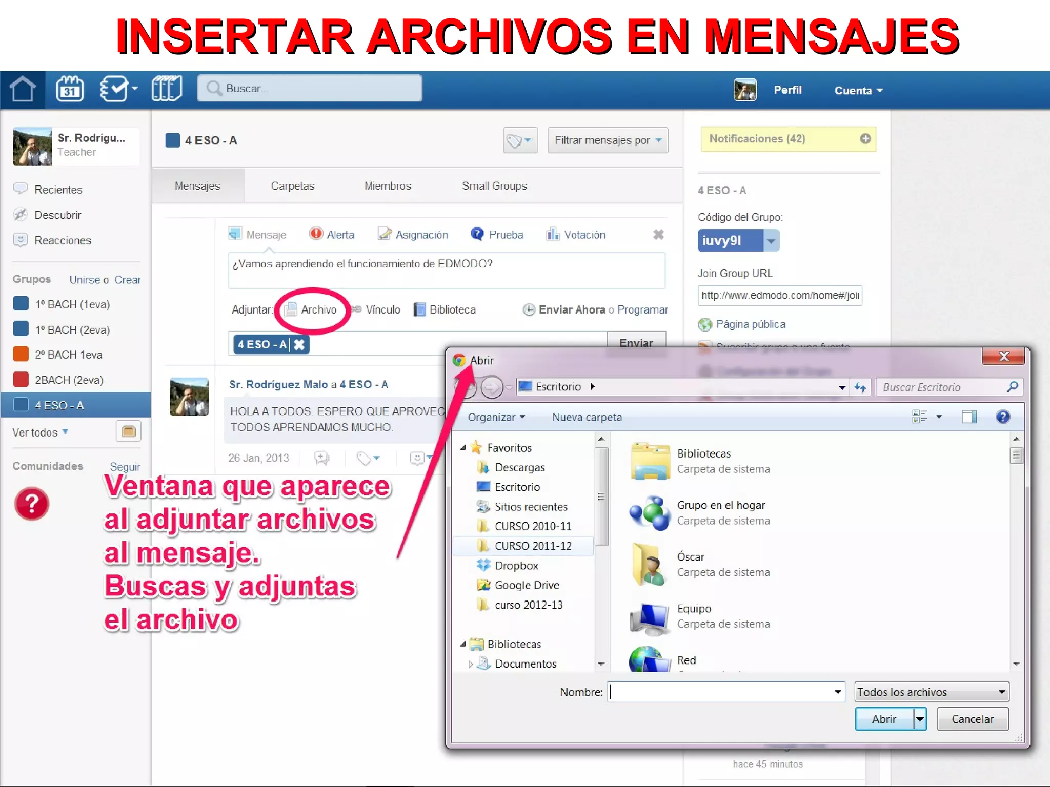 INSERTAR ARCHIVOS EN MENSAJES
 