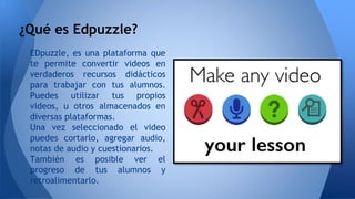 EDpuzzle, es una plataforma que
te permite convertir videos en
verdaderos recursos didácticos
para trabajar con tus alumno...