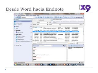 Desde Word hacia Endnote
 