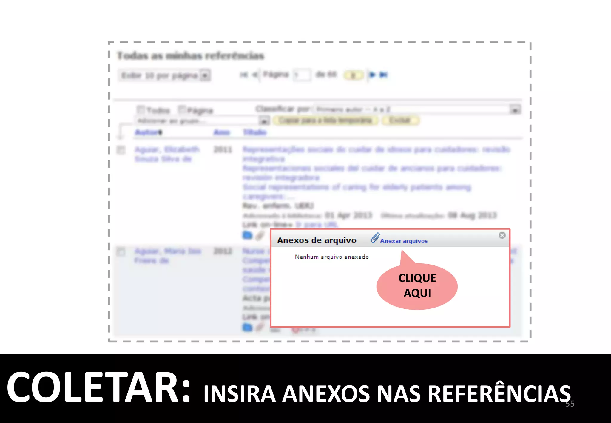 55	
  
COLETAR:	
  INSERÇÃO	
  MANUAL	
  
	
  
IMPORTAÇÃO	
  
DE	
  REFERÊNCIAS	
  
EXPORTAÇÃO	
  
DIRETA	
  
IMPORTAÇÃO	
  
DIRETA	
  USANDO	
  
O	
  CAPTURE	
  
PESQUISA	
  ONLINE	
  
EM	
  BASES	
  DE	
  
DADOS	
  E	
  
CATÁLOGOS	
  
INSERÇÃO	
  
MANUAL	
  DE	
  
REFERÊNCIAS	
  
 