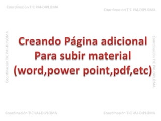 Creando Página adicionalPara subir material(word,powerpoint,pdf,etc)