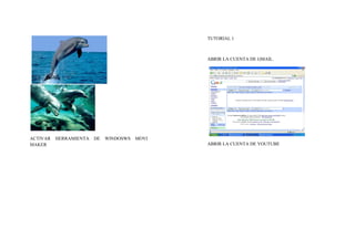 TUTORIAL 1



                                               ABRIR LA CUENTA DE GMAIL.




ACTIVAR   HERRAMIENTA   DE   WINDOSWS   MOVI
MAKER                                          ABRIR LA CUENTA DE YOUTUBE
 