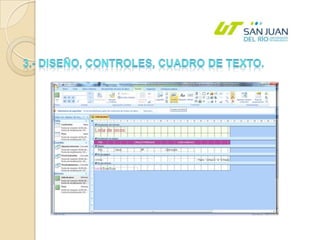 3.- DISEÑO, CONTROLES, CUADRO DE TEXTO.
