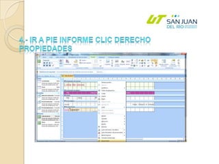 4.- IR A PIE INFORME CLIC DERECHO PROPIEDADES 