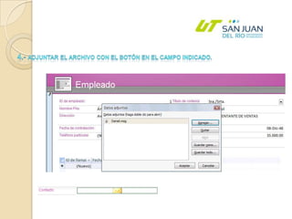 4.- Adjuntar el Archivo con el botón en el campo indicado. 