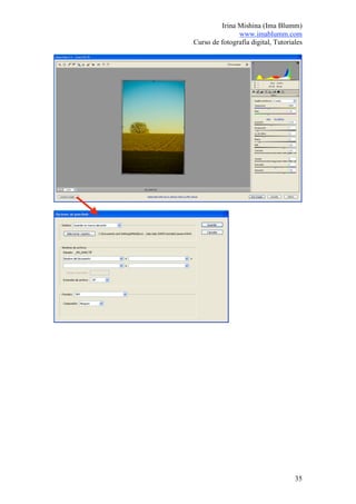 Irina Mishina (Ima Blumm)
               www.imablumm.com
Curso de fotografía digital, Tutoriales




                                    35
 