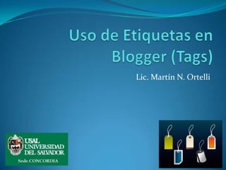 Uso de Etiquetas en Blogger (Tags) Lic. Martín N. Ortelli 