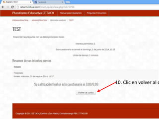 10. Clic en volver al c
 