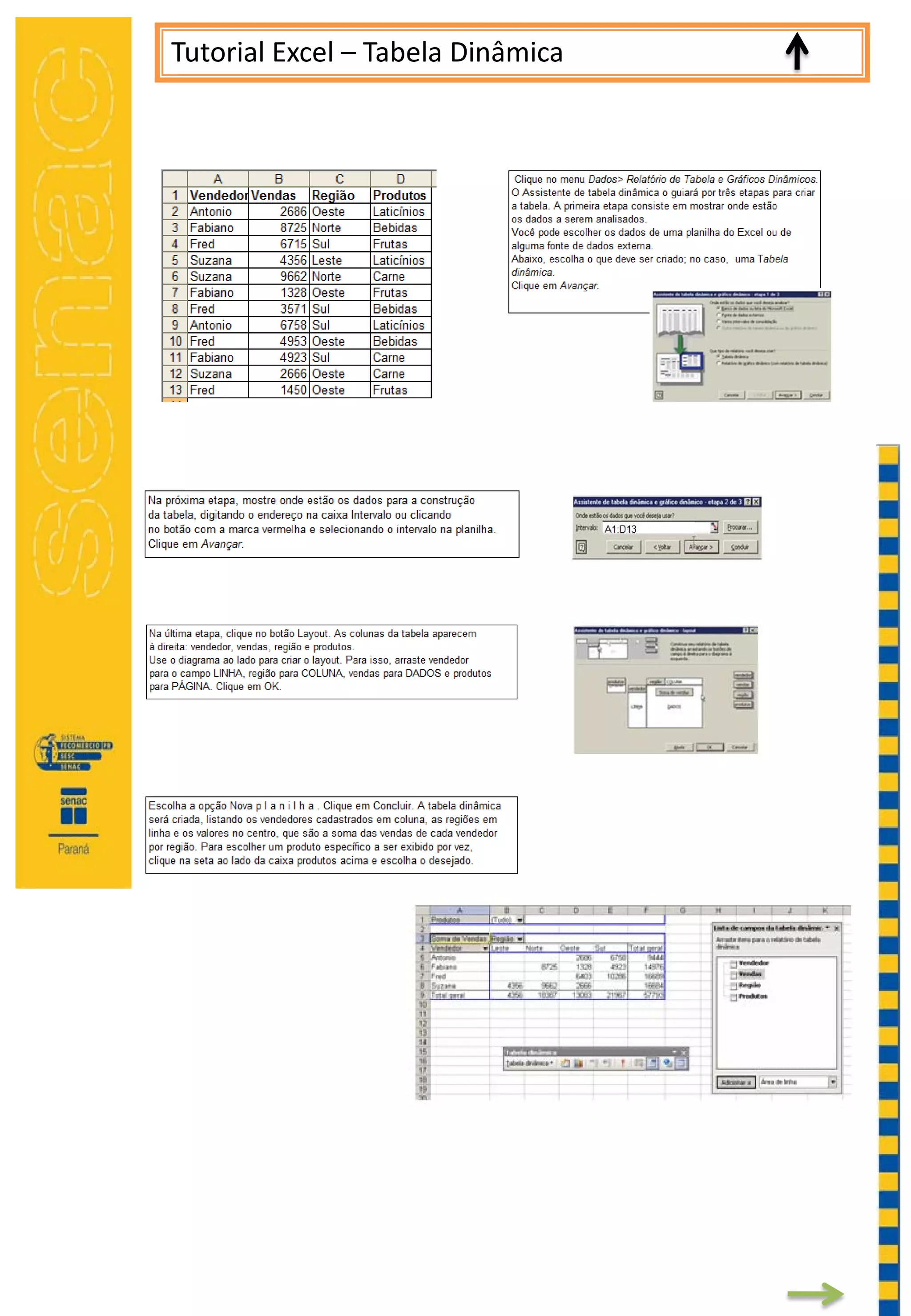 Tutorial Excel – Tabela Dinâmica
 
