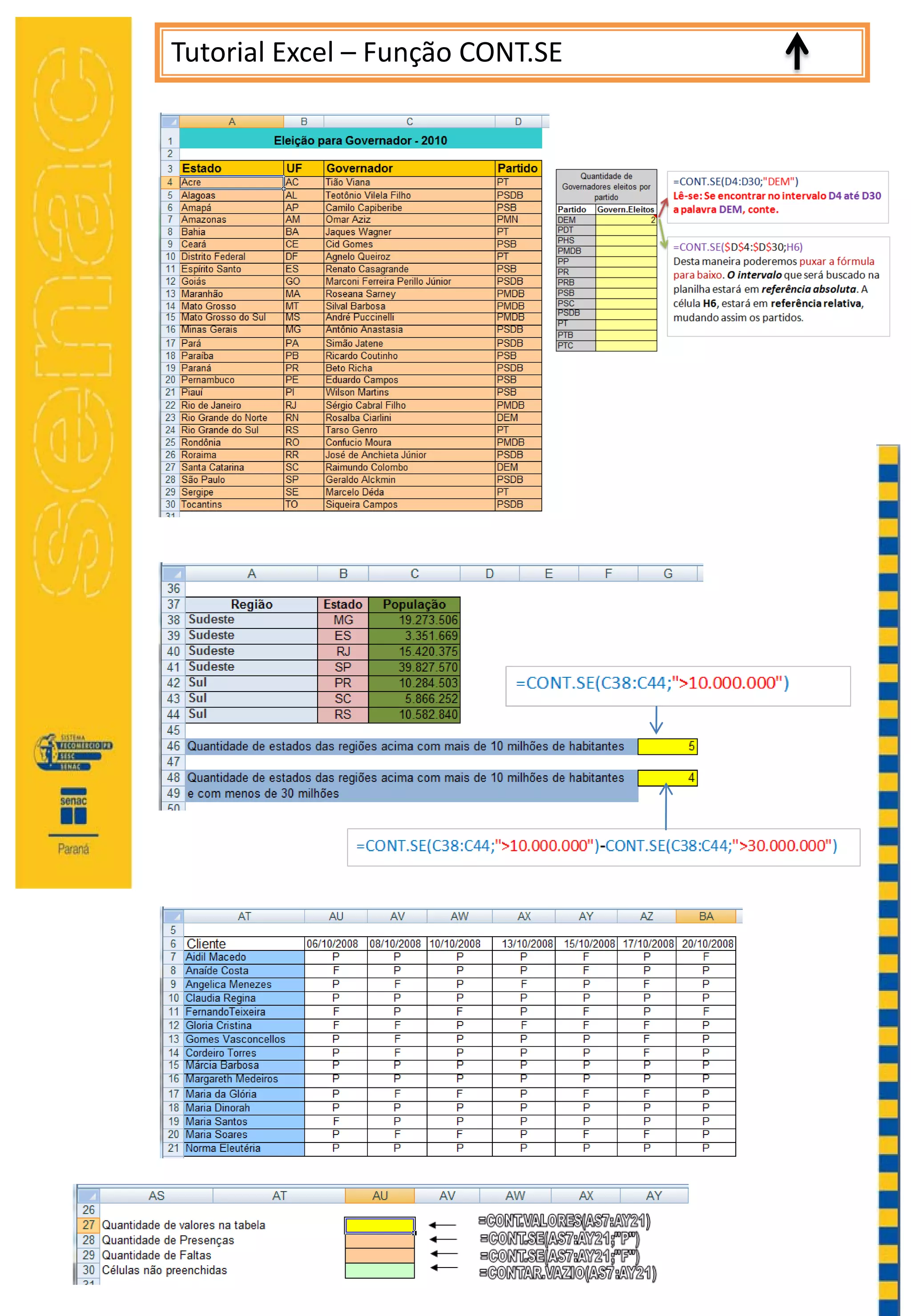 Tutorial Excel – Função CONT.SE
 
