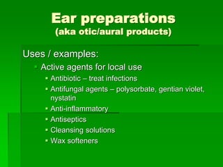Eye, Ear And Nose Formulations | PDF
