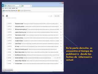 En la parte derecha, se 
encuentra el tiempo de 
publicación desde las 
fechas de información 
actual. 
 