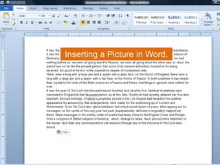 Inserting a Picture in Word. 
