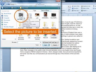 Select the picture to be inserted.