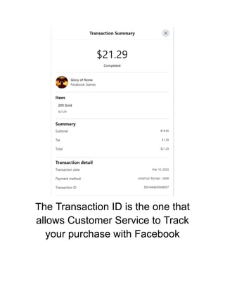 Finding your Receipt on FB | PDF