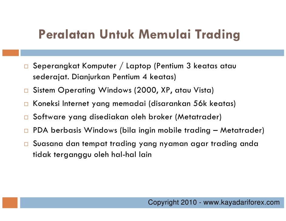 Modal minimum untuk trading forex