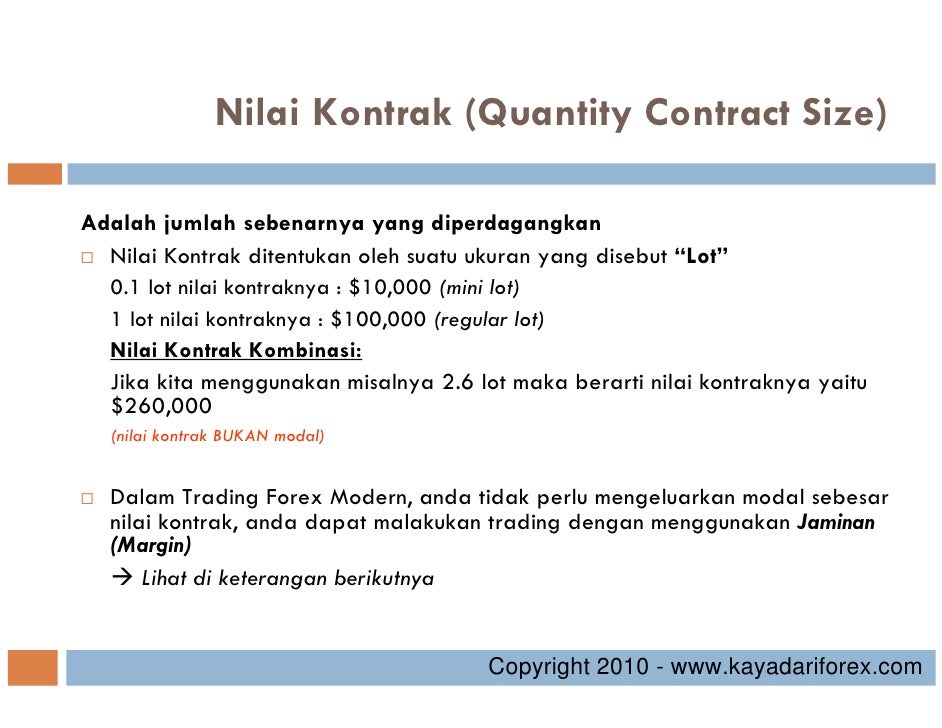Nilai pip akun mini forex