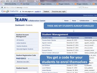 You get a code for your
students to enrol themselves
THESE ARE MY STUDENTS ALREADY ENROLLED