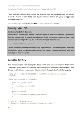 Tutorial framework codeigniter[fatihware.web.id] | PDF