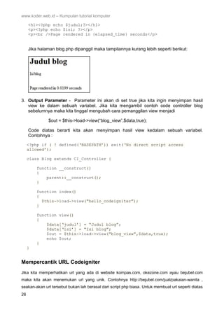 Tutorial framework codeigniter[fatihware.web.id] | PDF