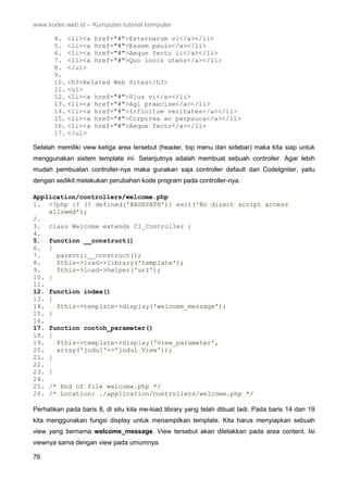 Tutorial framework codeigniter[fatihware.web.id] | PDF