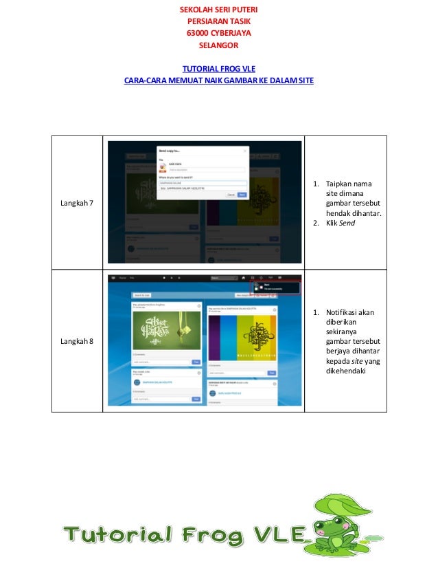 FROG VLE : TUTORIAL CARA MEMUAT NAIK GAMBAR KE DALAM SITE