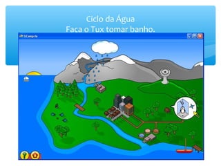 Ciclo da Água
Faça o Tux tomar banho.
 