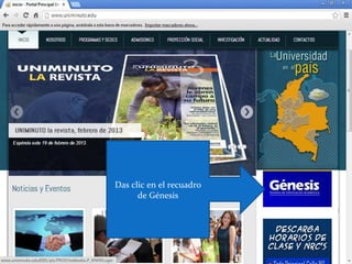 Das clic en el recuadro
      de Génesis
 
