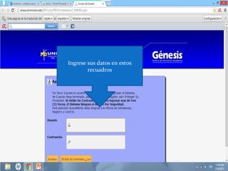 Ingrese sus datos en estos
        recuadros
 