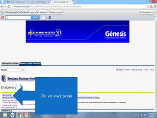 Clic en inscripción
 