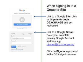 Tutorial: Getting started with your cgxchange.org google apps account