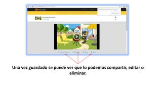 Una vez guardado se puede ver que lo podemos compartir, editar o
eliminar.
 