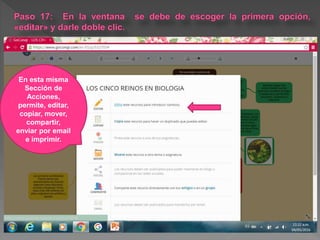 En esta misma
Sección de
Acciones,
permite, editar,
copiar, mover,
compartir,
enviar por email
e imprimir.
 