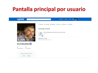 Pantalla principal por usuario
 
