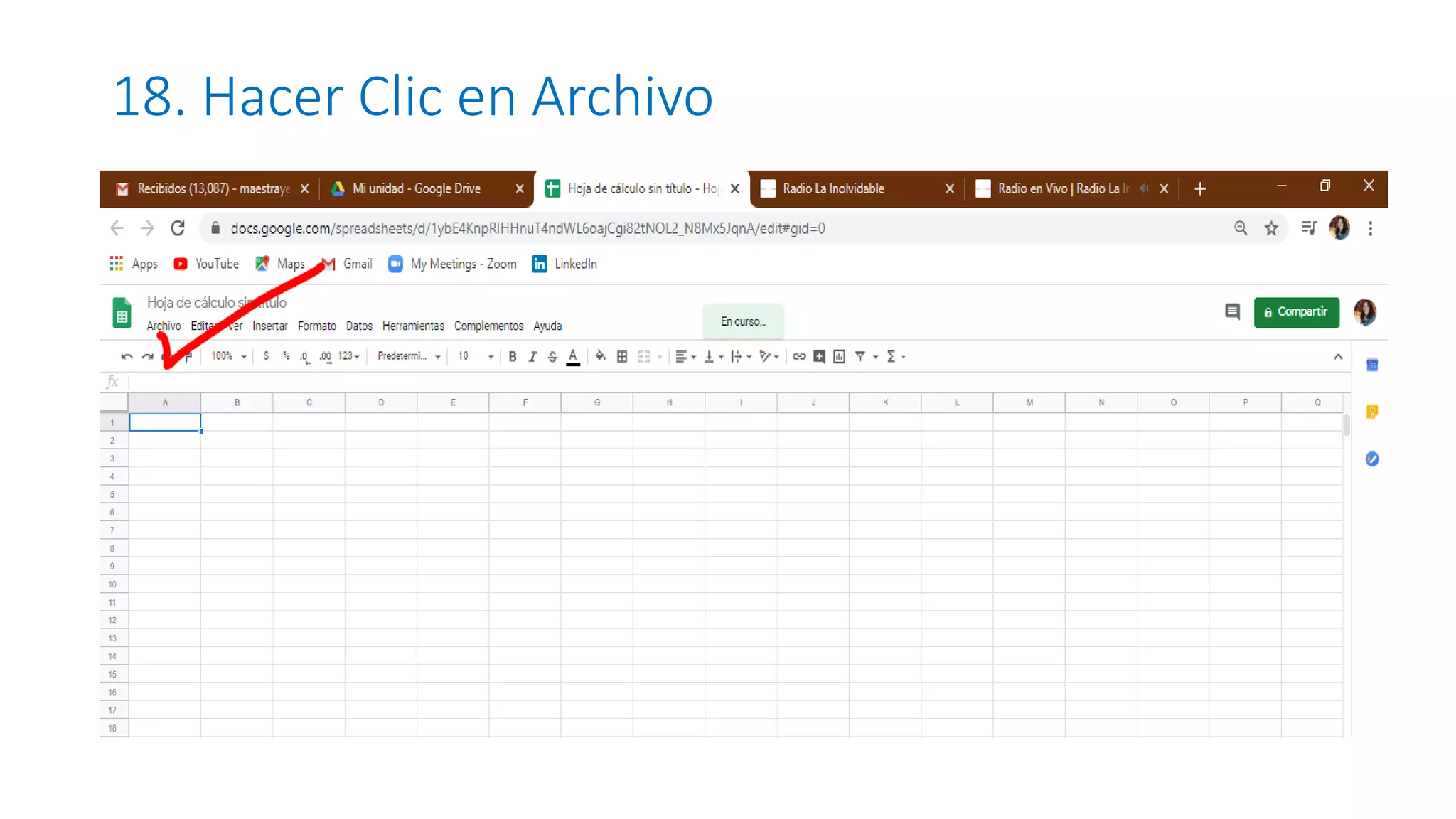 18. Hacer Clic en Archivo
 