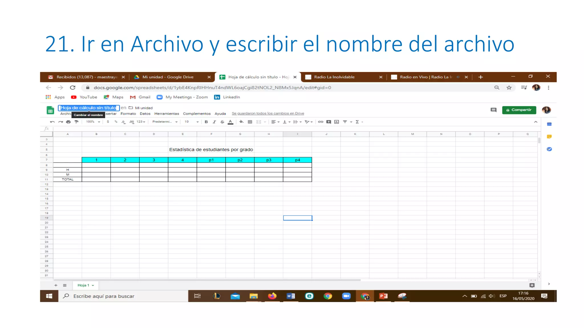 21. Ir en Archivo y escribir el nombre del archivo
 