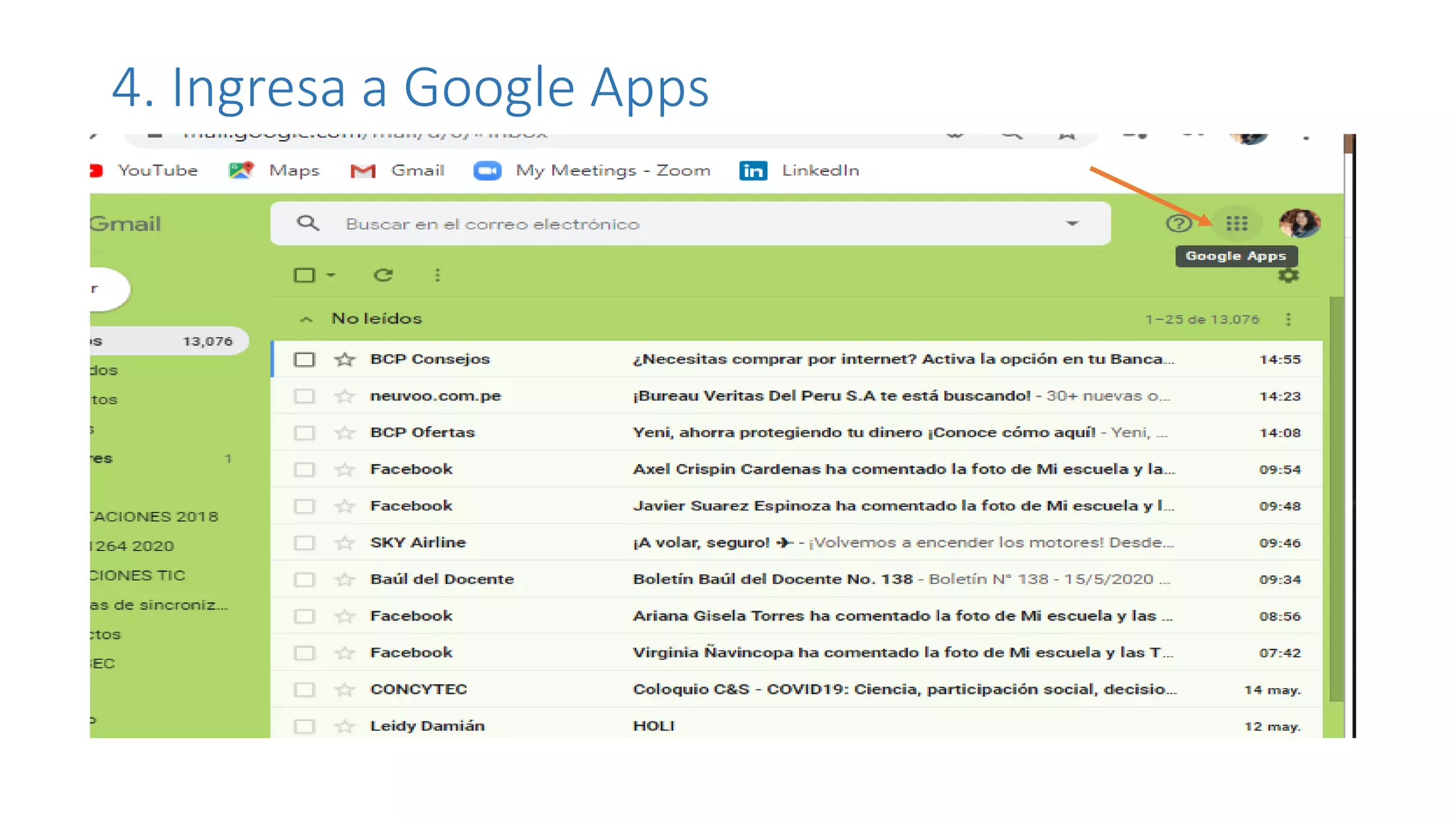 4. Ingresa a Google Apps
 